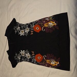 Desigual mini dress flowers and tigers
